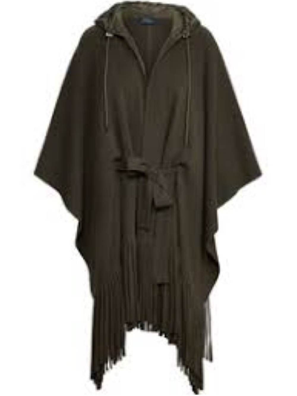 Polo by Ralph Lauren Olive Hooded Fringe Poncho